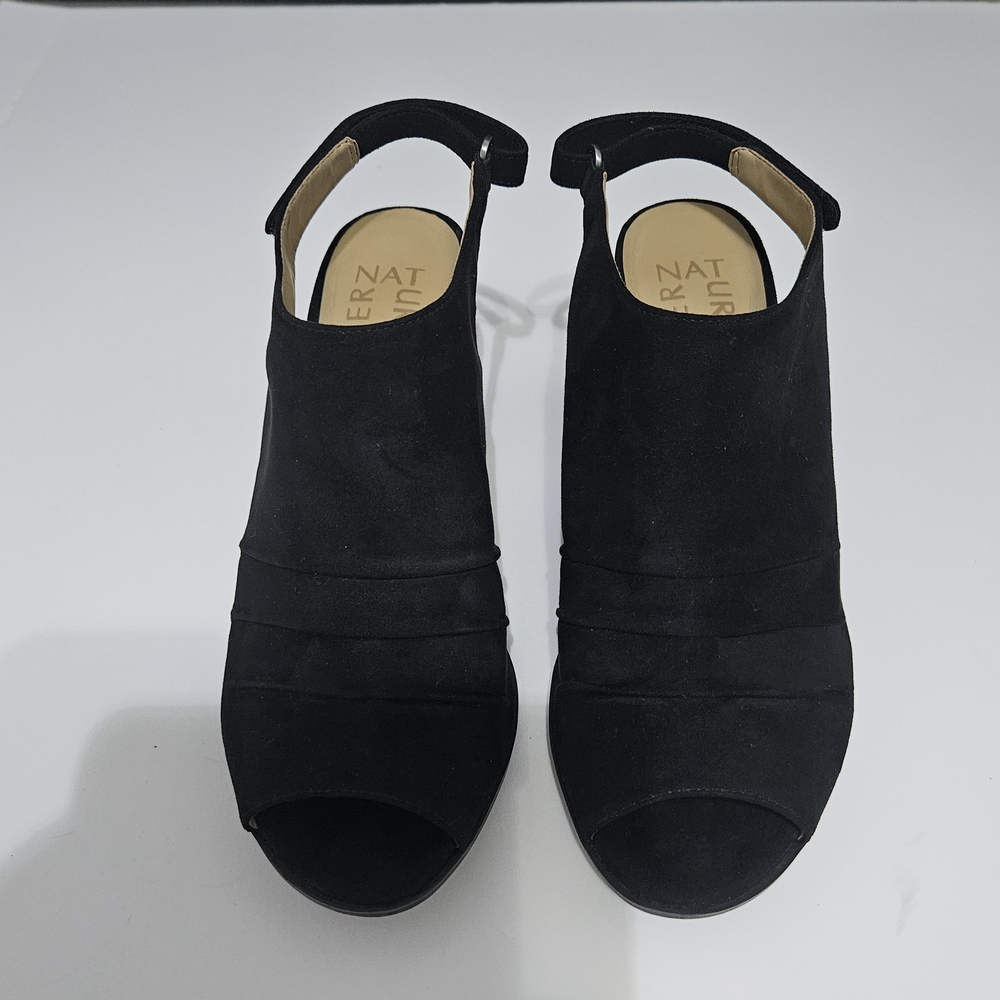 Naturalizer Black Peep-Toe Mules